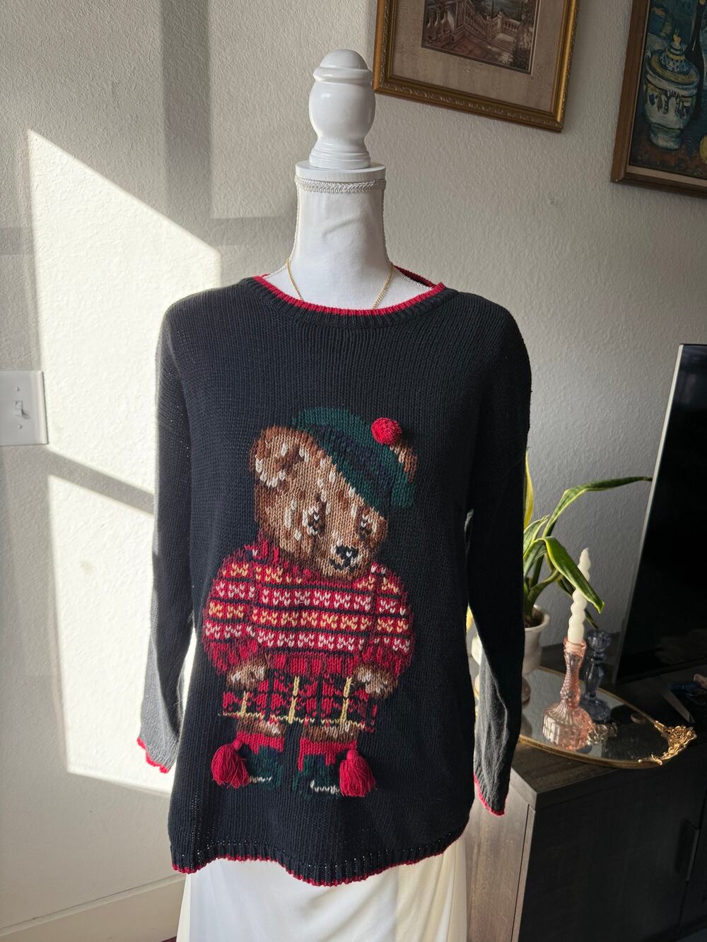 Vintage Polo Bear Chunky Knit Sweater